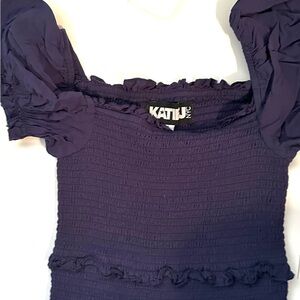 Katie J NYC Teen Deep Purple Smocked Dress